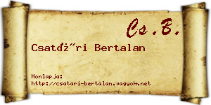 Csatári Bertalan névjegykártya