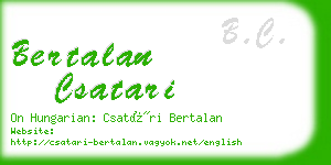 bertalan csatari business card